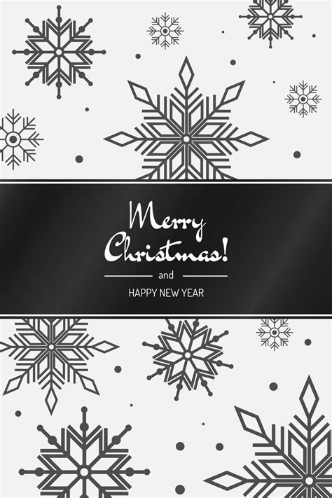 Black and white Merry Christmas card 13042579 Vector Art at Vecteezy