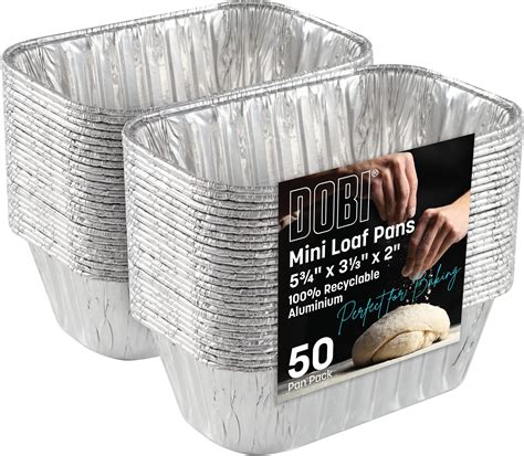 Amazon DOBI Aluminum Mini Loaf Pans 50 Pack Disposable