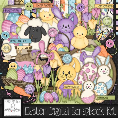 Easter Digital Scrapbook Kit Easter Themed Scrapbook Kit Etsy