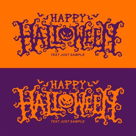 Premium Vector Happy Halloween Text Banner Design Vector