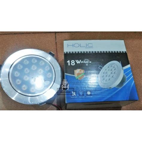 Jual Lampu Downlight LED Putih HOLIC 18 Watt 18W Mata Body Silver