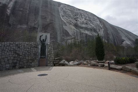 Close Up Of The Memorial On The Face Of Stone Mountain The Largest Bas