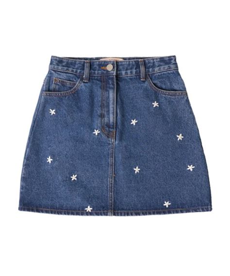 Musinsa Daisy Syndrome Daisy Flower Denim Skirt Blue