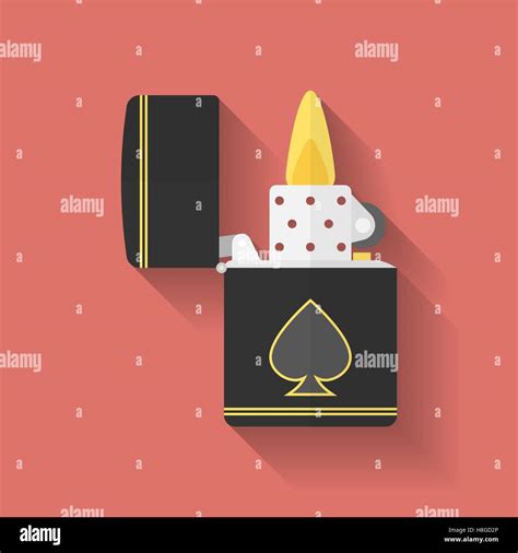 Icon Of Zippo Lighter Flat Style Stock Vector Image And Art Alamy