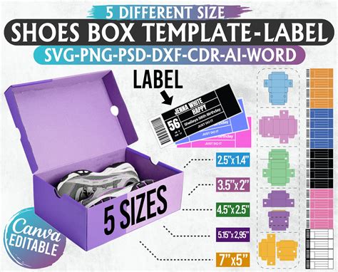 Sneaker Box Template Shoe Box Template Shoes Box Svg Shoe Etsy