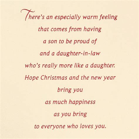 Warm Feelings Christmas Card For Son And Daughter In Law Greeting