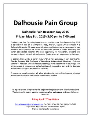 Fillable Online The Dalhousie Pain Group Is Pleased To Announce