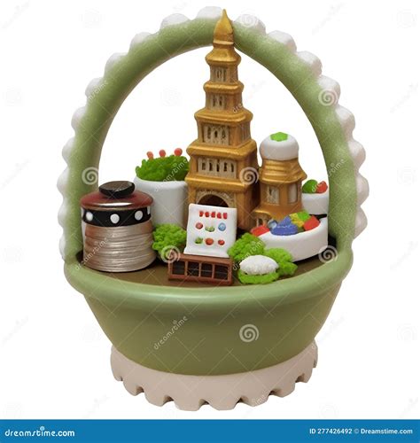 A Souvenir Miniature Landmark with Monument Garden Candy on a White ...