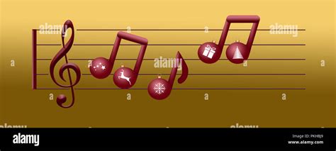 Las Notas Musicales De Adornos Navide Os Flotar En Un Clef Agudo En