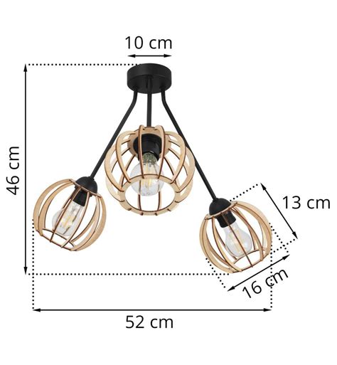 Lampa Sufitowa Trio Timber Drewniane Klosze Metalowa Konstrukcja