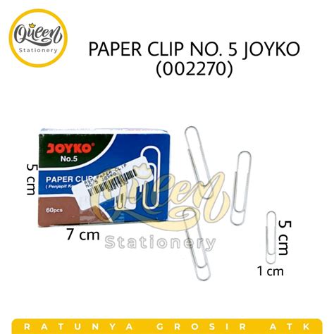 Jual 1 Kotak Paper Clip No05 Joyko 002270 Penjepit Kertas