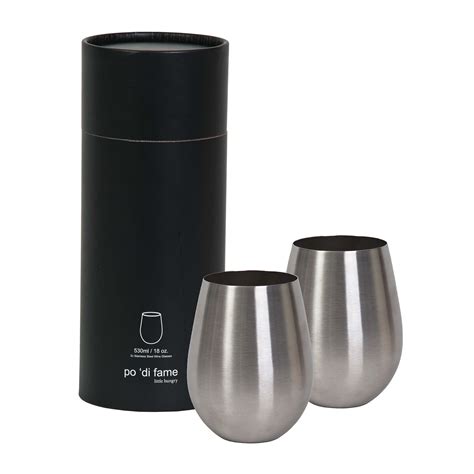 Stemless Stainless Steel Wine Glass Set The Catalogue