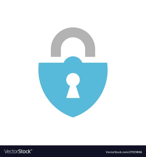 Blue Padlock Icon Design Lock Logo Isolated Vector Image