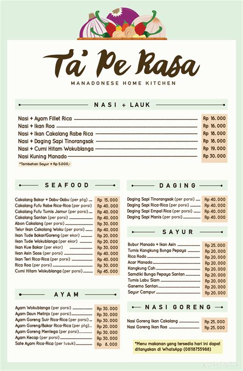 Selalu Diperbarui Menu Ta Pe Rasa Gading Serpong Tangerang