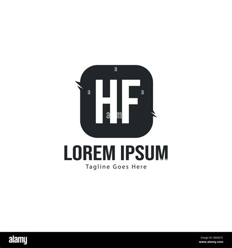 Initial HF Logo Template With Modern Frame Minimalist HF Letter Logo