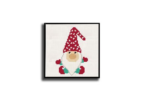 Gnome Cross Stitch Pattern Pdf Christmas Gnome Quick Etsy