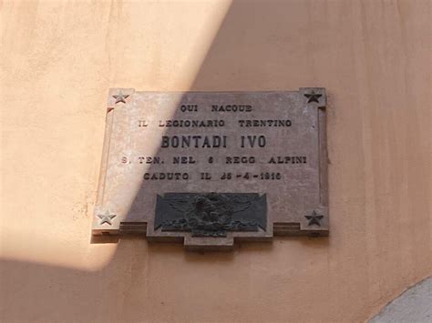 Lapide A Ricordo Di Ivo Bontadi Rovereto Tn Pietre Della Memoria