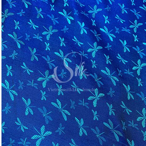 PURE MULBERRY SILK Fabric By The Yard Dragonfly Pattern Etsy