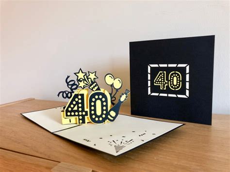 40th Birthday Pop Up Card Three Dee Cards