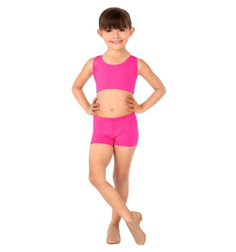 Icostumes Girls Ballet Jazz Shorts Dance For Dancewear Workout Red