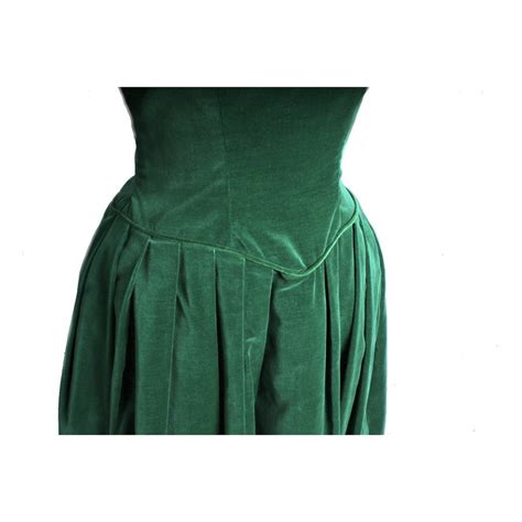 Full Skirted Vintage Green Velvet Party Dress 1950s 34 26 Free S Joy T The Best Vintage Clothing