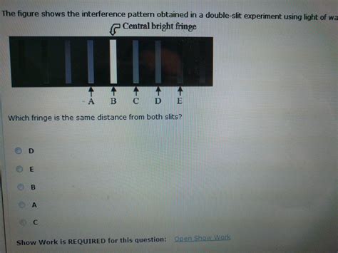 Solved The Figure Shows The Interference Pattern Obtained In Chegg