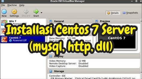 Tutorial Installasi Centos Server Dan Web Server Di Virtual Box Youtube