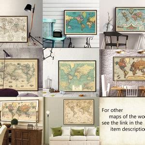 Antique World Map Print Old Map Of The World Reproduction Map Fine Art