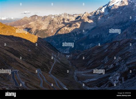 Italy Stelvio National Park Famous Road To Stelvio Pass In Ortler