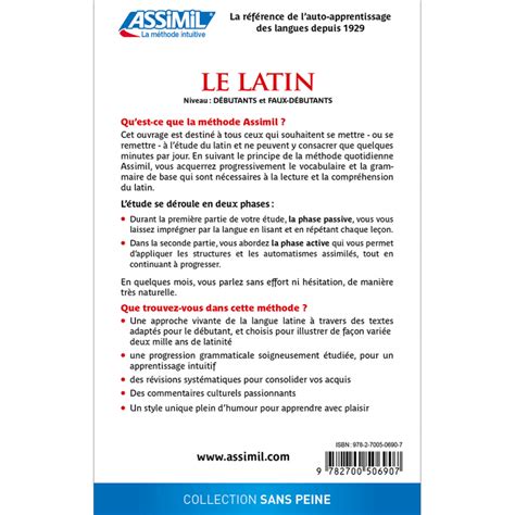 Le Latin Apprendre Le Latin En Livre Assimil