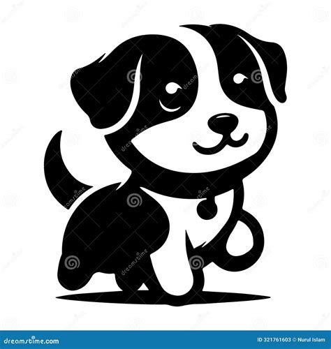 A Cute Dog Silhouette Vector Art Illustration Stock Vector