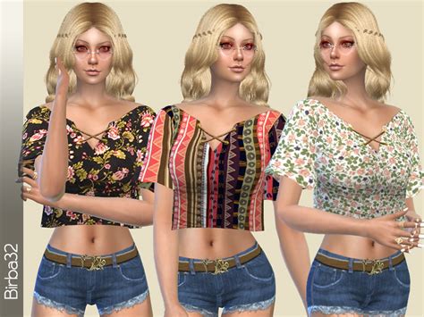 The Sims Resource Hippie Floral Top