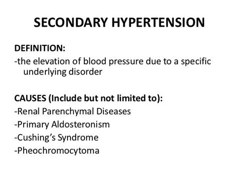 INTERNAL MEDICINE - Secondary Hypertension