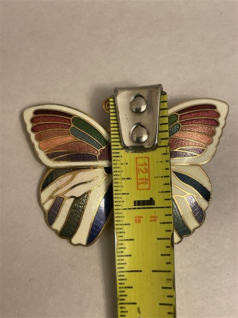 Vintage Cloisonne Butterfly Brooch Gem