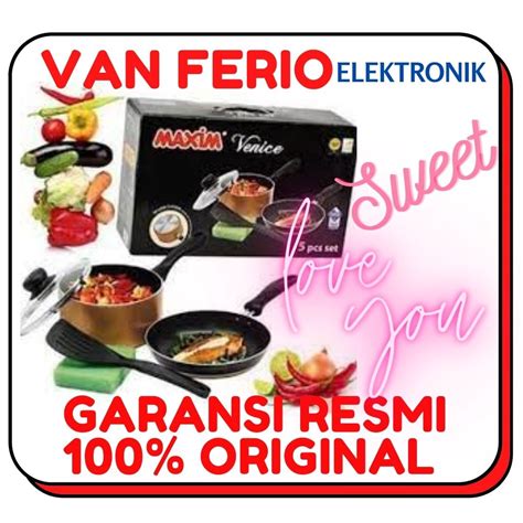 Jual MAXIM VENICE SET ALAT MASAK 1 SET 5 PCS TEFLON ANTI LENGKET