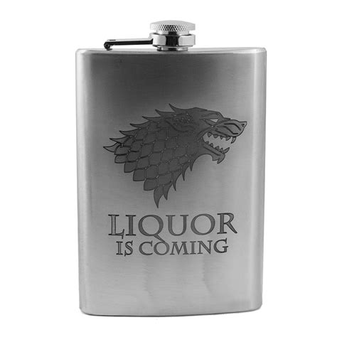 Hip Flask Plus Stainless Steel 8oz Liquor Is Coming Flask Game Of