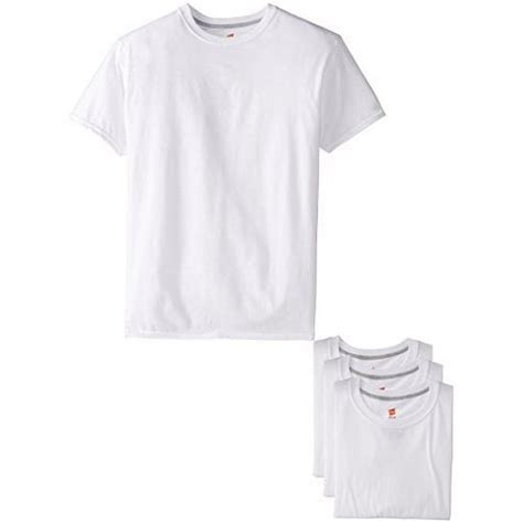 Hanes Mens Large Slim Fit Comfortblend Crew Neck T Shirts 4 Pack Cst14 White