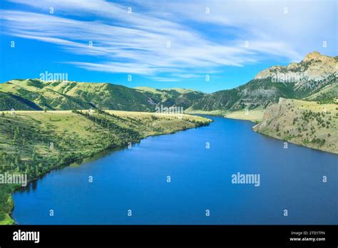 Holter Lake Below Beartooth Sleeping Giant Mountain Viewed From