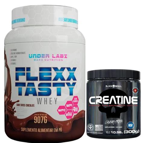 Kit Flexx Tasty Whey Protein Under Labz 900g Creatina Creatina