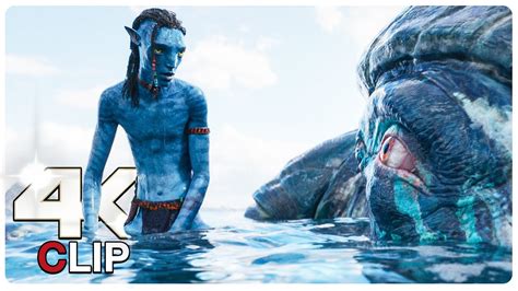 Lo Ak Helps The Tulkun Scene AVATAR 2 THE WAY OF WATER NEW 2022