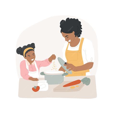 Indian Mom Cooking Clipart