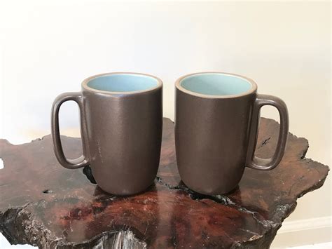 2 Heath Ceramics Large Mugs Turquoise Brown 45 Free Shipping By