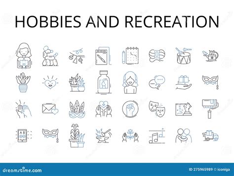 Hobbies And Recreation Line Icons Collection Pastimes Leisure