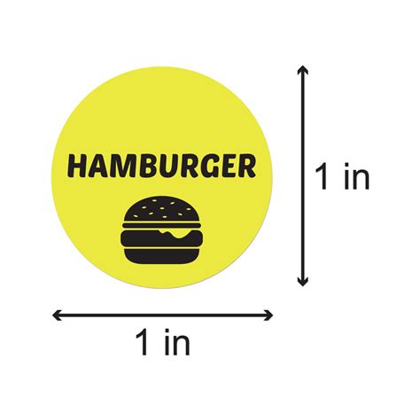 1 inch | Food Labeling: Hamburger Stickers – OfficeSmartLabels