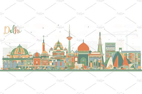 Delhi India City Skyline | Photoshop Graphics ~ Creative Market