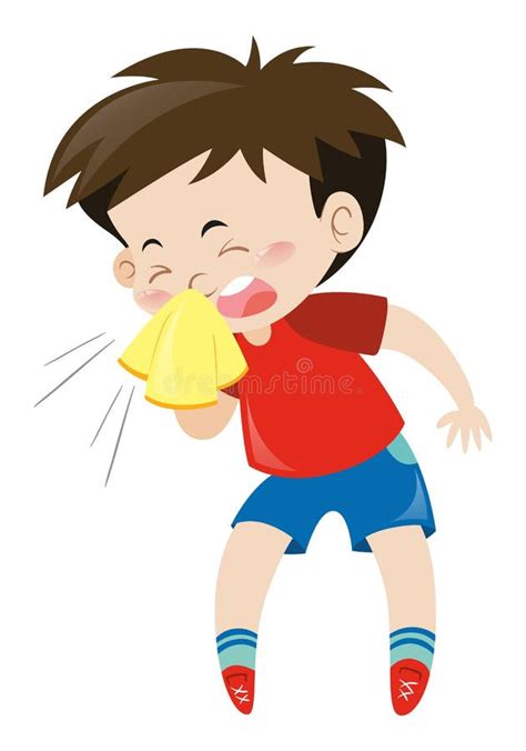 Sneezing stock vector. Illustration of young, small, person - 24445922