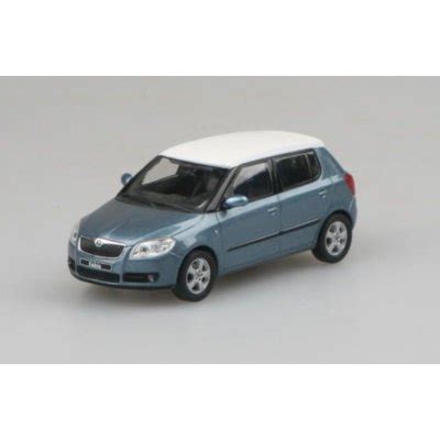 Abrex škoda FABIA II HB 2006 Šedá Satin Metalíza střecha bílá 1 43 od