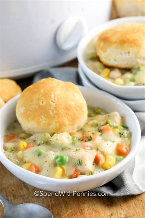 Crock Pot Chicken Pot Pie With Biscuits Spend With Pennies