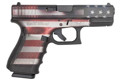 Glock Gen Mm Round Pistol With American Flag Battleworn