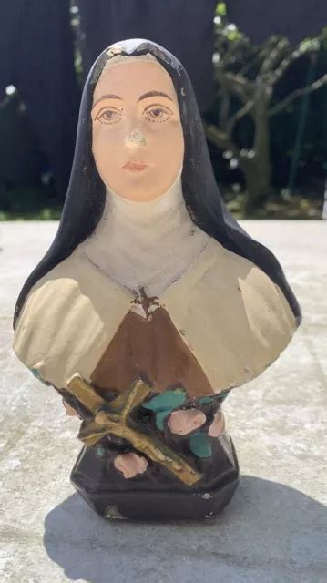 BUSTE SAINTE THÉRÈSE de Lisieux en platre signé EUR 90 00 PicClick FR